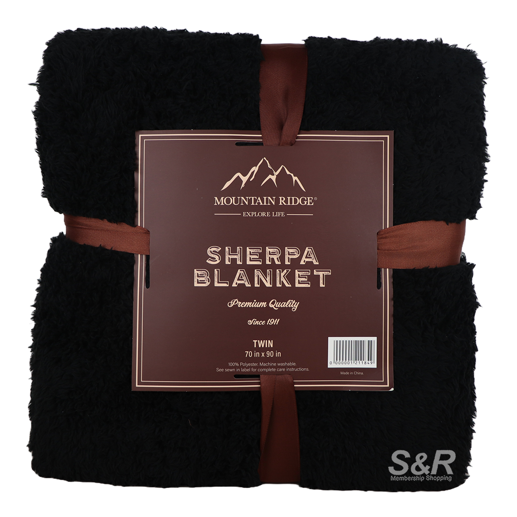 Mountain Ridge Sherpa Blanket 70x90 1pc